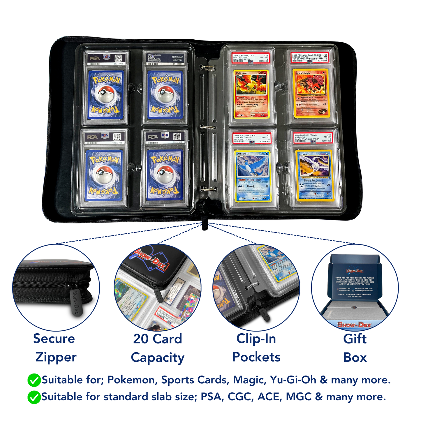 Show-Dex Graded Card Zip Binder & Pages