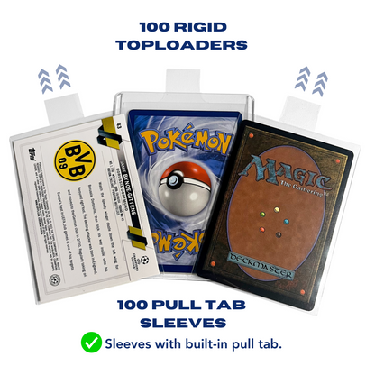 Show-Dex 100 Toploaders & Pull Tab Card Sleeves