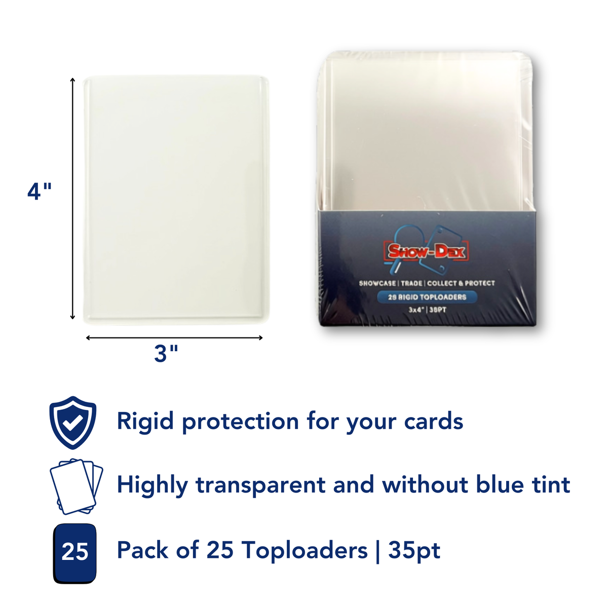 Show-Dex Toploaders 25 Pack - Standard Size