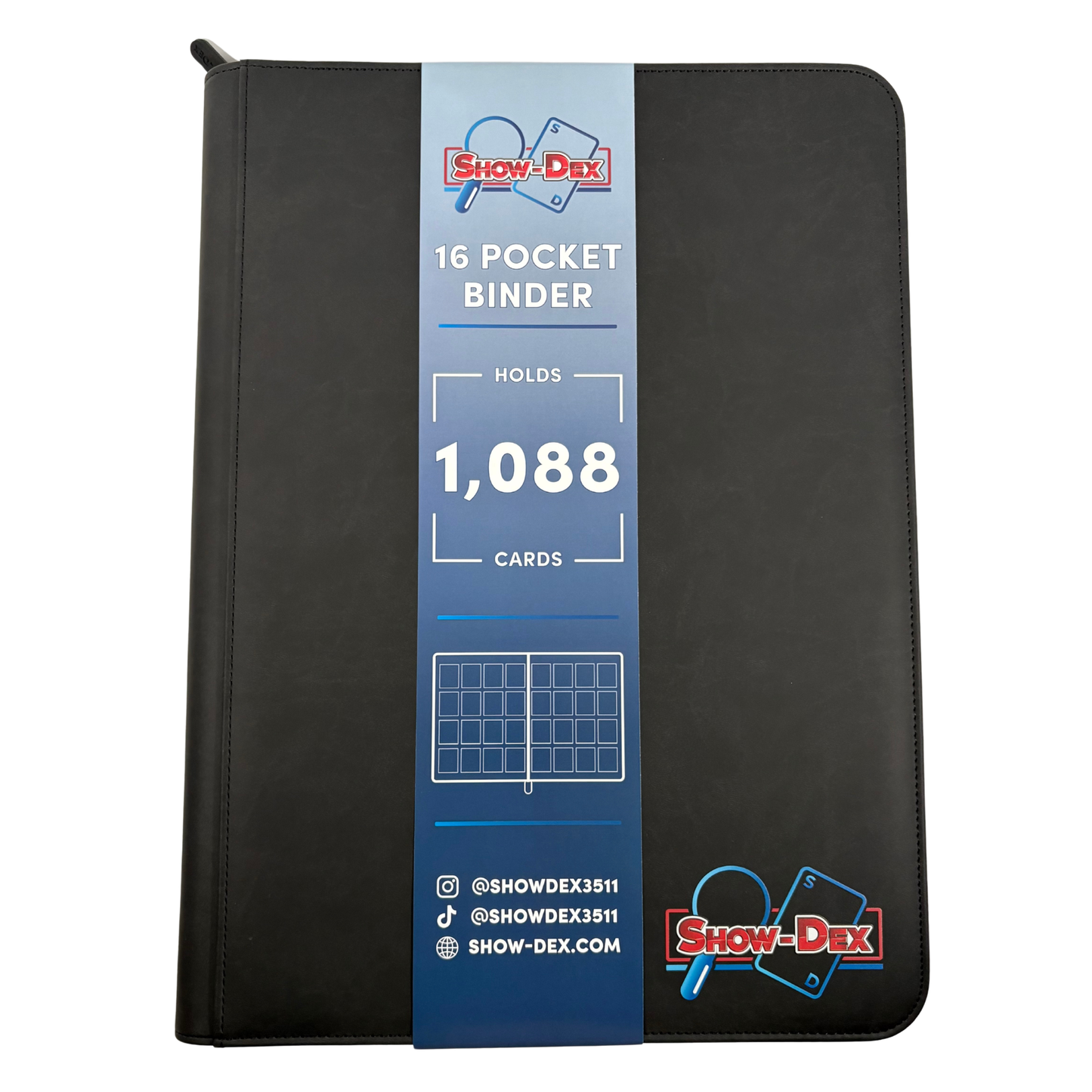 Show-Dex 16 Pocket Trading Card Zip Binder 1,088 Card Capacity