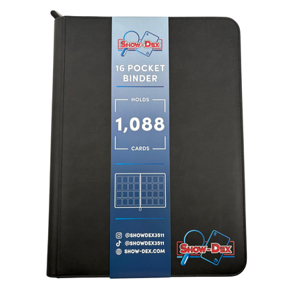 Show-Dex 16 Pocket Trading Card Zip Binder 1,088 Card Capacity