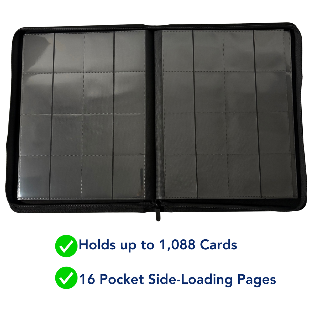 Show-Dex 16 Pocket Trading Card Zip Binder 1,088 Card Capacity