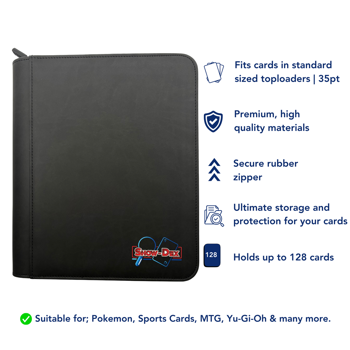 Show-Dex Premium Toploader Binder 4 Pocket - Holds 128 Cards
