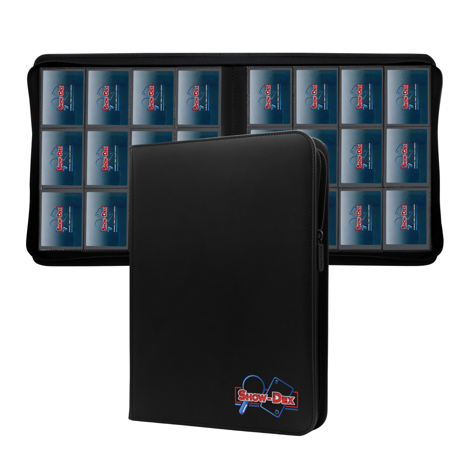 dex card binder Protection 4 | Stores 160 Gaming Cards | Includes 20 Side Loading Card Pages | 4 Card Page Format | BandClosure | Smooth Matte Padded Finish They comfortably hold 480 double or single sleeved cards in side loading pockets and utilise an additional flyleaf before the first and after the last page to provide additional protection Dex Protection Zipper Card Padded